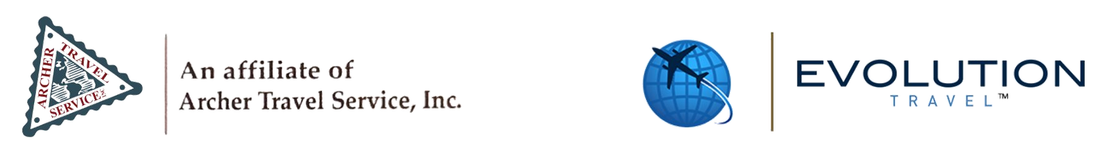 Archer Travel Service and Evolution Travel logos