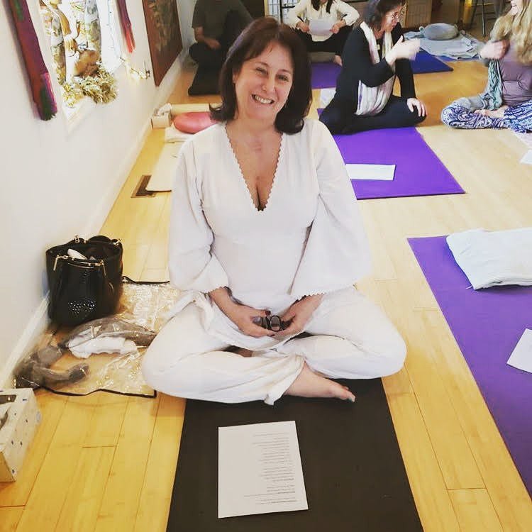 Gillian doing Kundalini Yoga