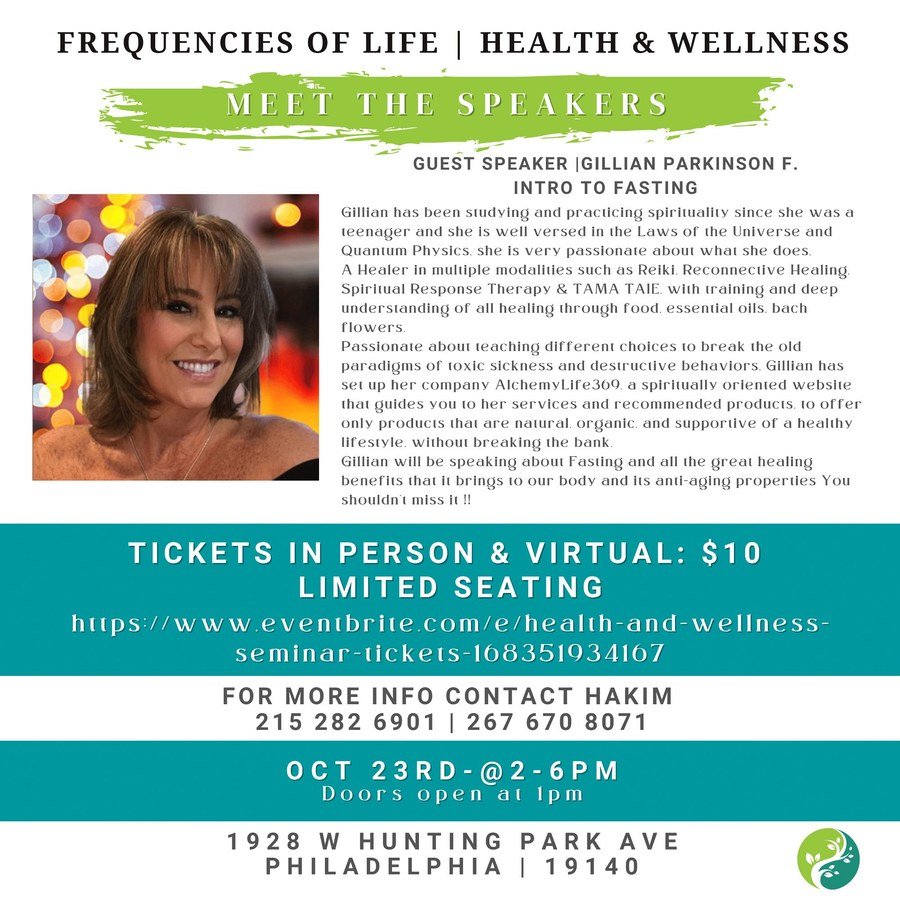 Frequencies of Life Health & Wellness Seminar speaker flyer